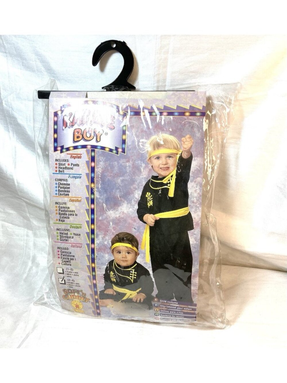 Karate Kid Toddler Costume Black Yellow Ninja 2T-4T New
